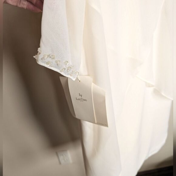 TS Couture Mother Of The Bride/ Cream Colored Chiffon Dress Sz8 - Picture 14 of 14